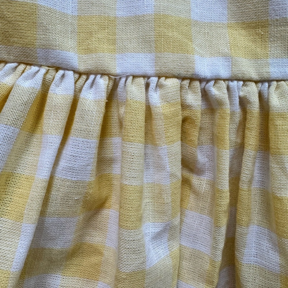 Girls sundress Yellow Plaid summer dress flutter short sleeve size 6 - Picture 5 of 9